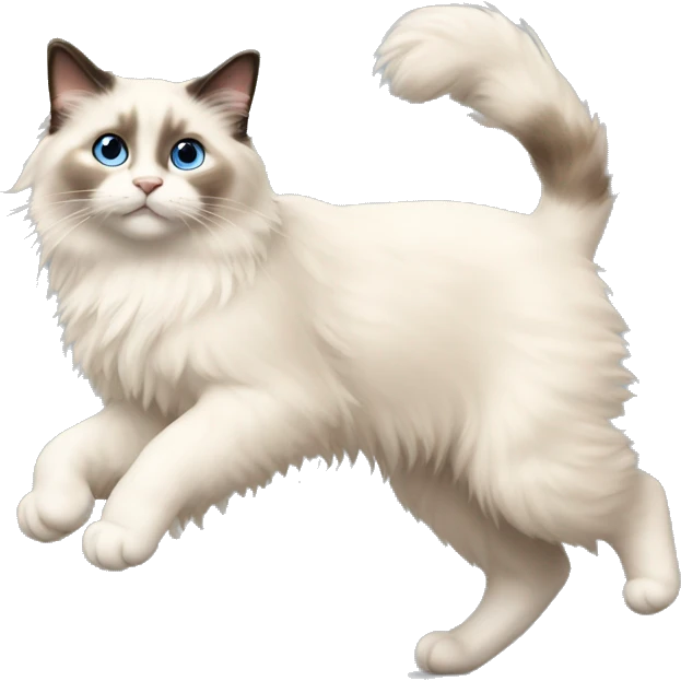 Ragdoll cat prancing emoji