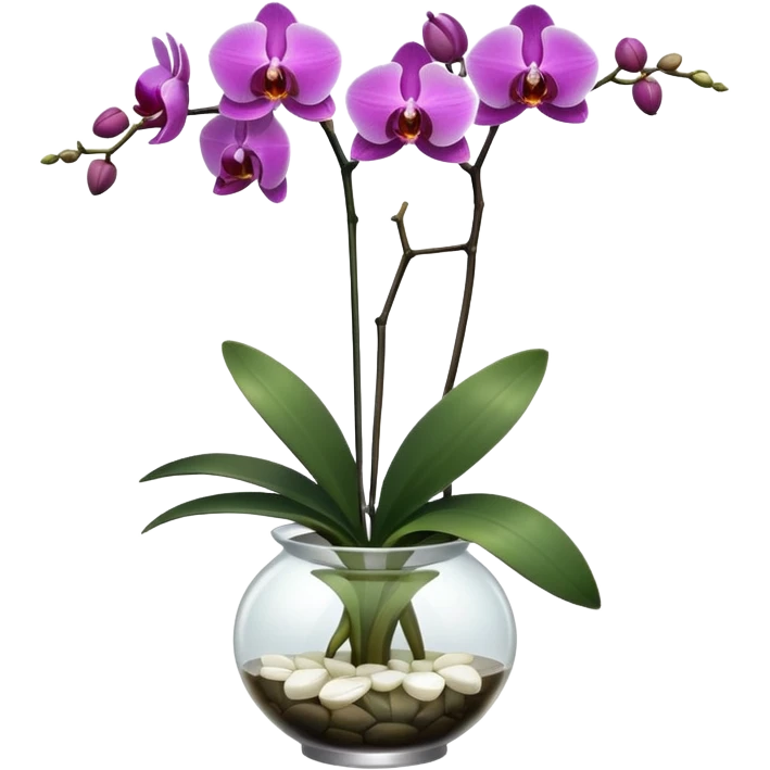 Orchid + glass vase, Window Plant. emoji