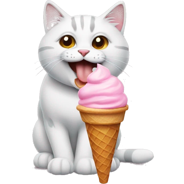 cat with ice cream and tongue emoji