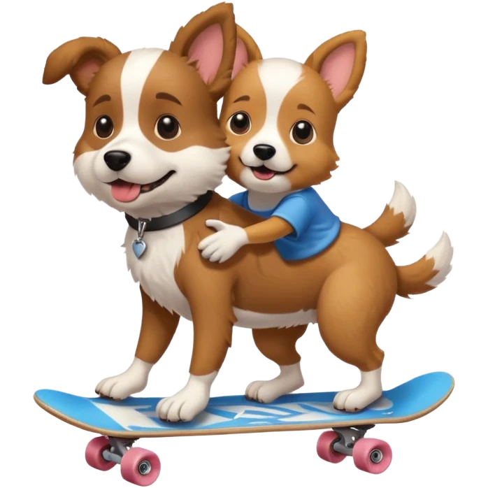 Dog giving a skater a piggyback ride emoji