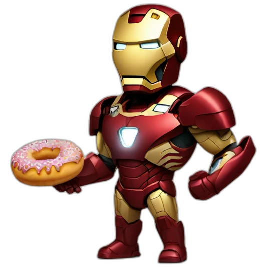 Iron man qui mange un donut  emoji