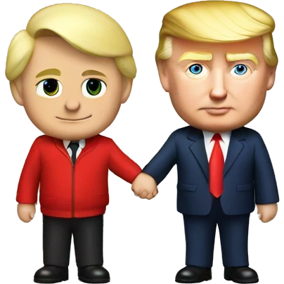 Donald Trump and Putin holding hands emoji
