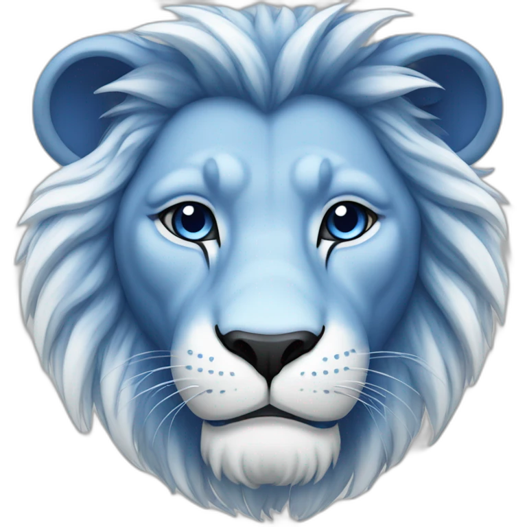 blue and white lion emoji