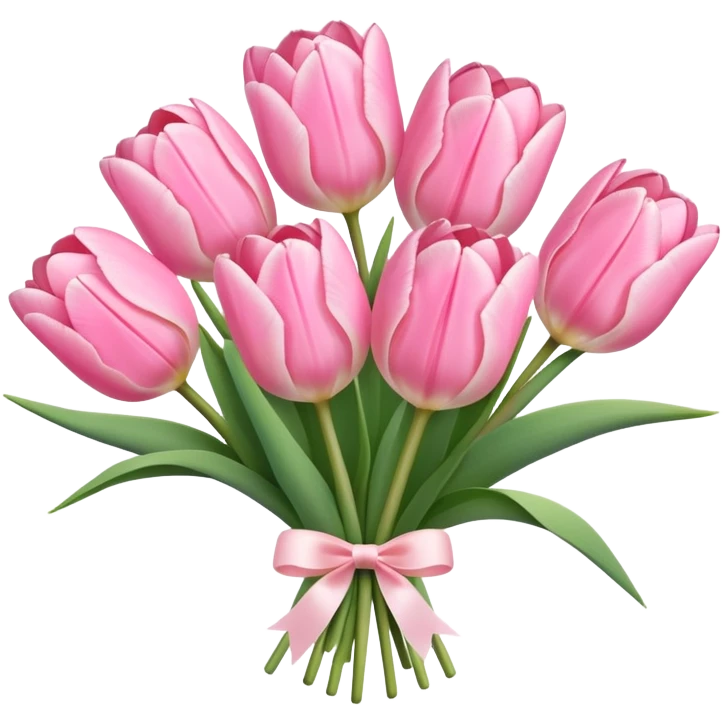 Cute baby pink tulip bouquet emoji