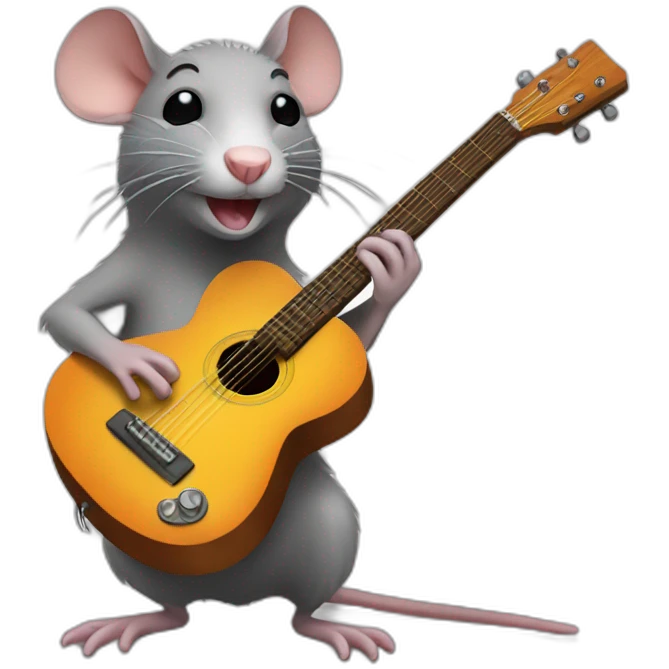 sick rat playing guitar emoji