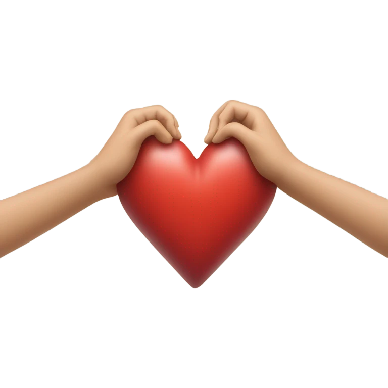 Heart being hugged by plain hands emoji