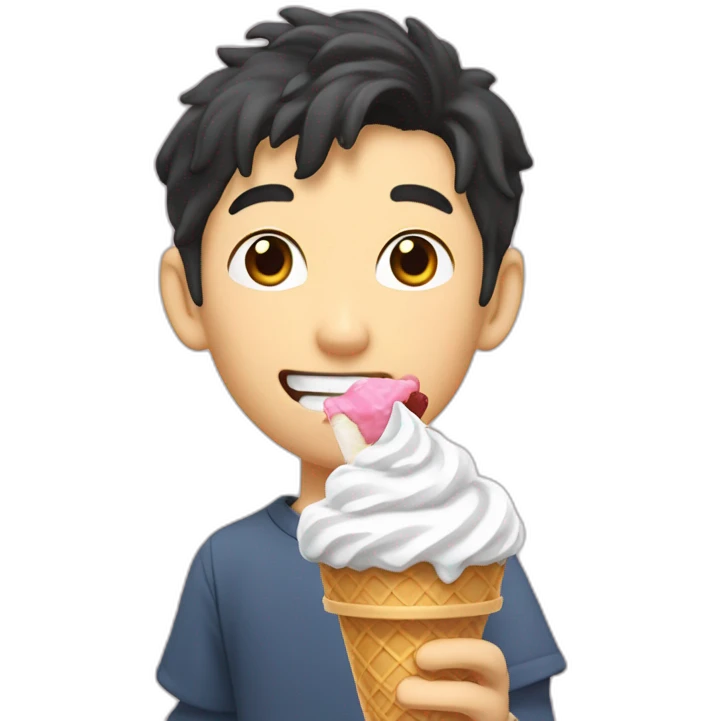 Gojo Satoru eating ice cream emoji