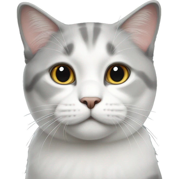 Grey white Scottish cat  emoji