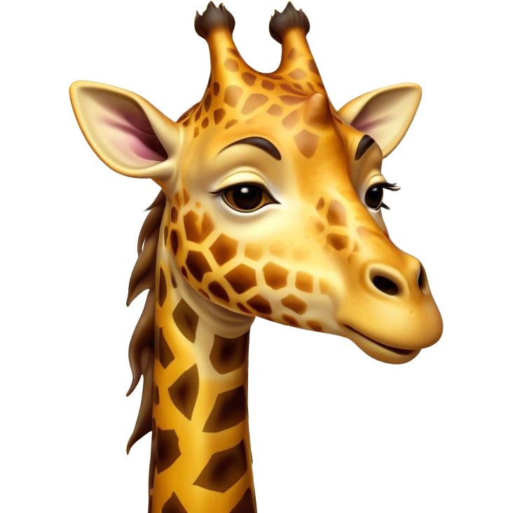 Cinematic Cute Yawning Giraffe Portrait Emoji, Head tilted slightly with a dramatic, wide-open yawn, showcasing a soft, patterned Fur of warm yellows and browns with a long, drooping neck and eyes barely open in drowsy contentment, Simplified yet irresistibly adorable features, highly detailed, glowing with a soft, cozy glow, high shine, relaxed yet expressive, stylized with a touch of savannah whimsy, bright and endearing, soft glowing outline, capturing the essence of a sleepy yet affectionate giraffe, so drowsy it feels like it could stretch right out of the screen and curl up for a nap! emoji