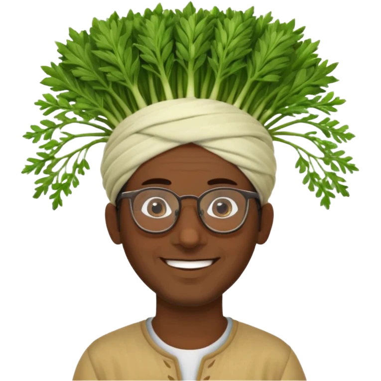 moroccan man with a fennel on his head and glasses on emoji