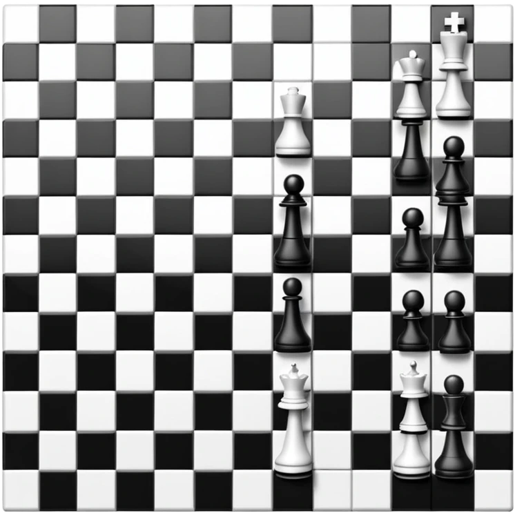 simple black and white chess board with alternating squares, empty with no chess pieces emoji