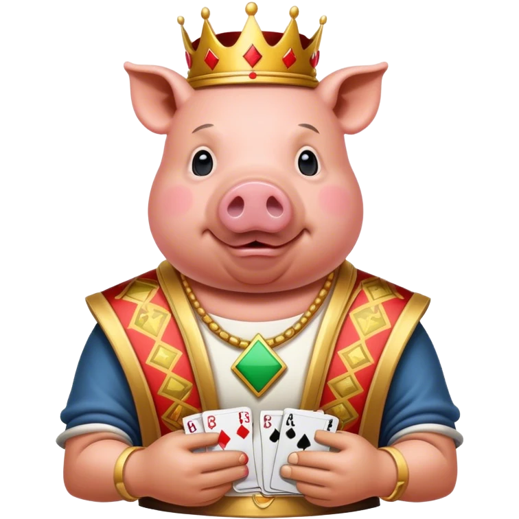 pig king with gambling addiction emoji