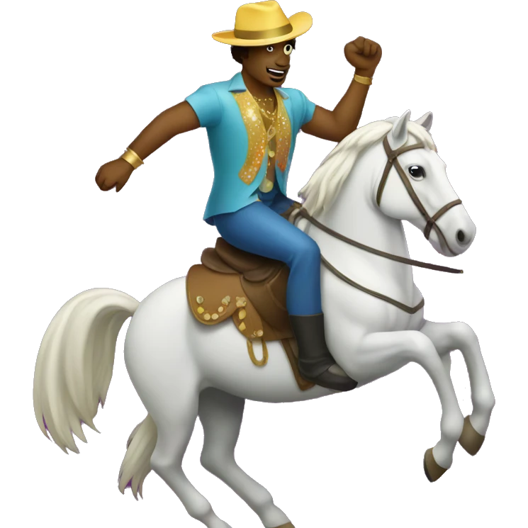 disco man riding a horse emoji