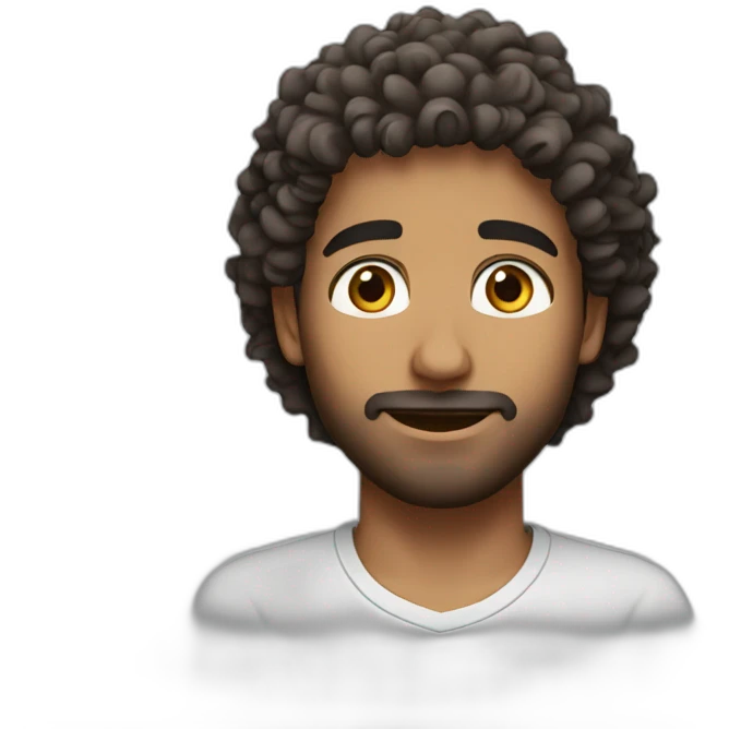 Guy with dry curly hair arab emoji