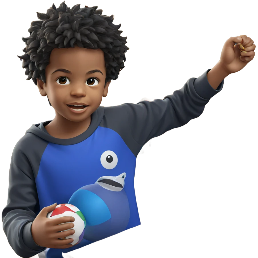 boy with toy indoors emoji