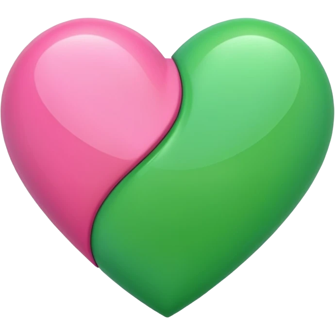 Verde e rosa cuore emoji