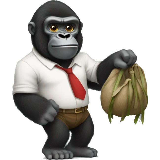 to gorilla holding waring half pents   emoji