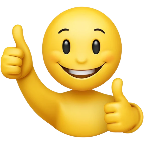 Smiley face with thumbs up emoji