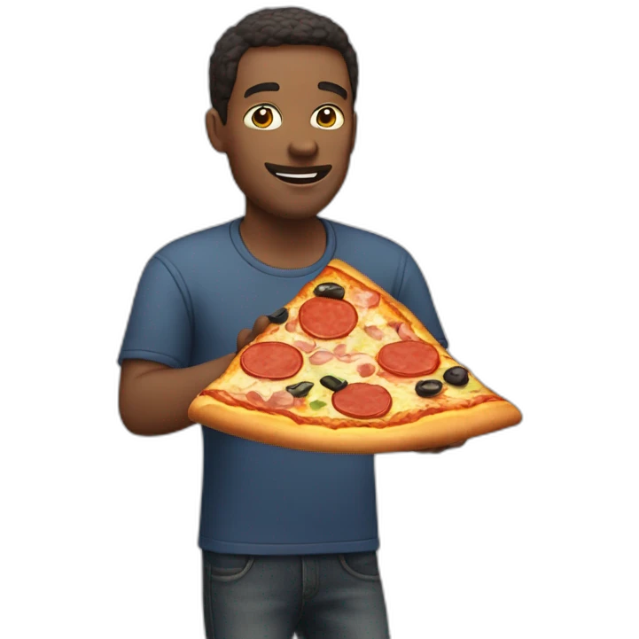 man eating pizza emoji
