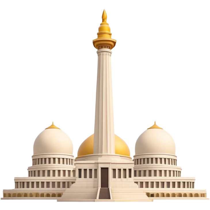 Cinematic Realistic Monas Landmark Emoji, depicted as the iconic National Monument rendered with crisp architectural detail and dynamic, urban lighting. emoji