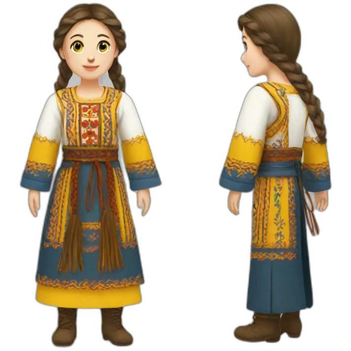 Ukrainian folk costume emoji