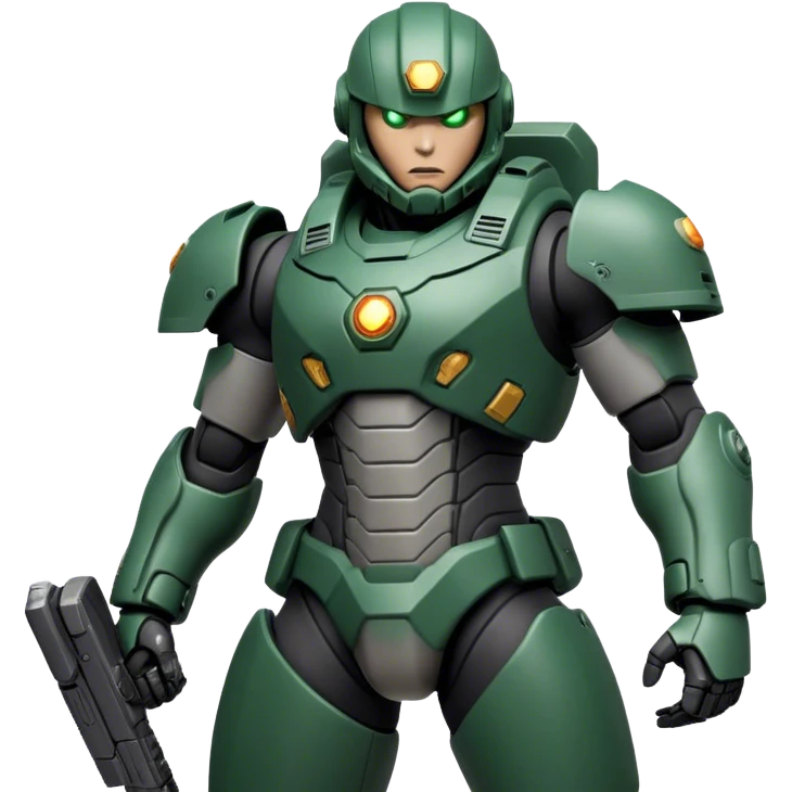 Cinematic Realistic StarCraft Terran Marine Portrait, captured in a dynamic, battle-ready stance, with every muscle defined beneath intricately detailed tactical armor in consistent dark green and grey. His steely eyes and resolute posture, rendered with dynamic, high-contrast lighting, exude raw power and relentless focus, high shine, evoking the epic spirit of a Terran Marine in combat. emoji