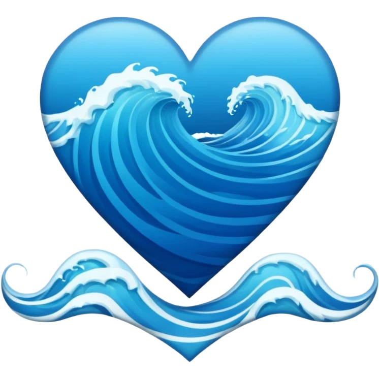ocean heart with letter A emoji