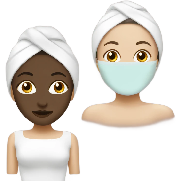 Lady with face mask spa beauty full face relaxing emoji