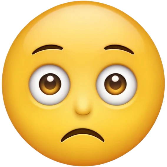 Generate an image of a yellow circle emoji with eyes looking to the side, showing a skeptical or unimpressed expression, but not frowning. emoji