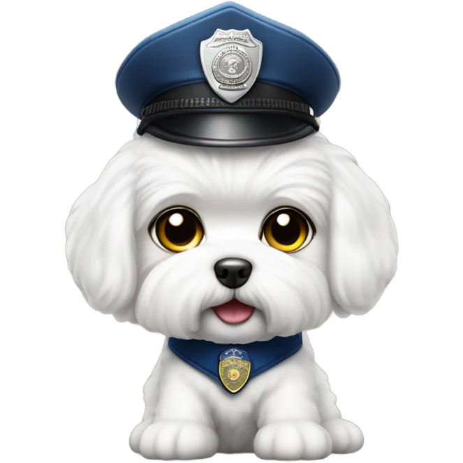 Bichon Maltese working as a police officer emoji