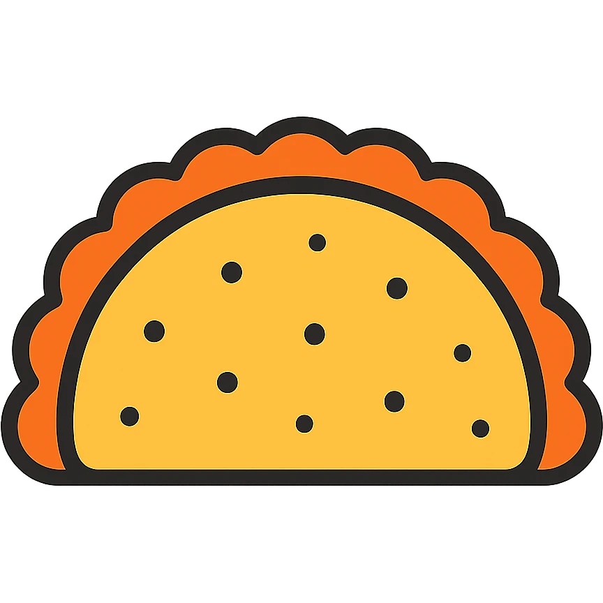 fried pastry icon, simple and bold, minimal color, clear outline emoji