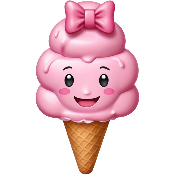 SPAM MEAT ice cream SMILING EMOJI with bow emoji