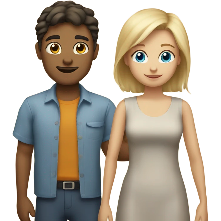 : a mother with dark hair, a father with blonde hair and blue eyes, and two children, both boys with blonde hair.” emoji