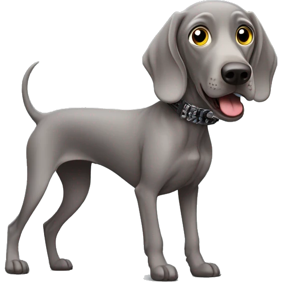 Weimaraner with a punk scared emoji