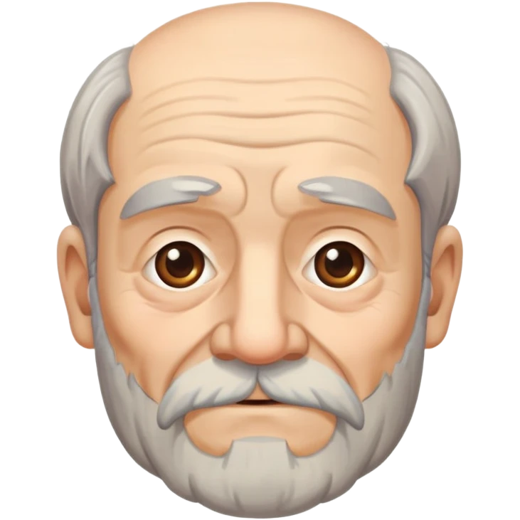 very old man with wrinkles and gray beard emoji