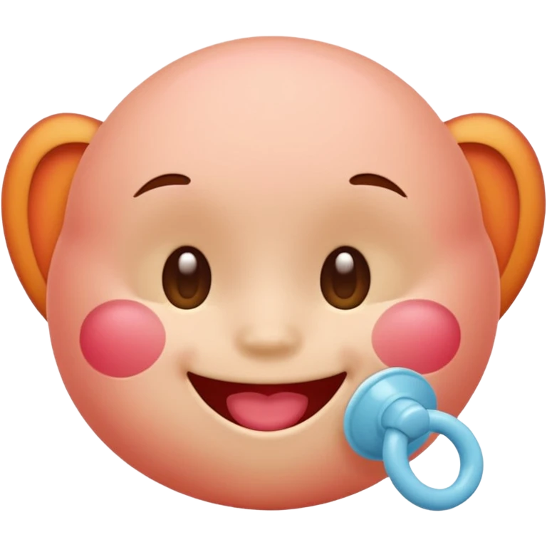 Blushing emoji using pacifier emoji
