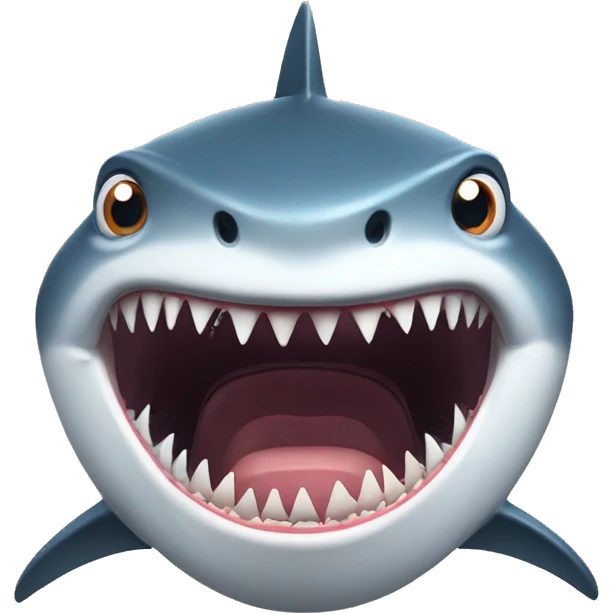 A shark that is terrified emoji