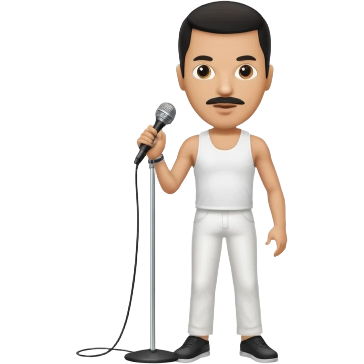 Freddy mercury famous stand microphone up full body emoji