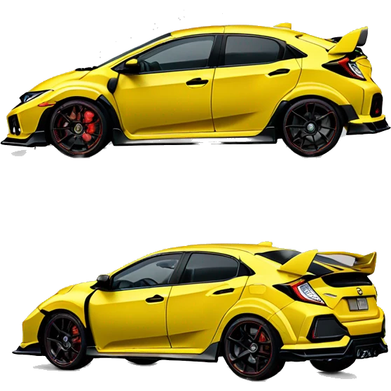 Yellow Honda civic type r 2000 emoji