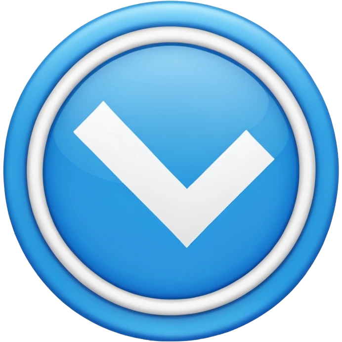 Un circulo celeste con una palomita blanca dentro un check  mas xeleate chillante emoji