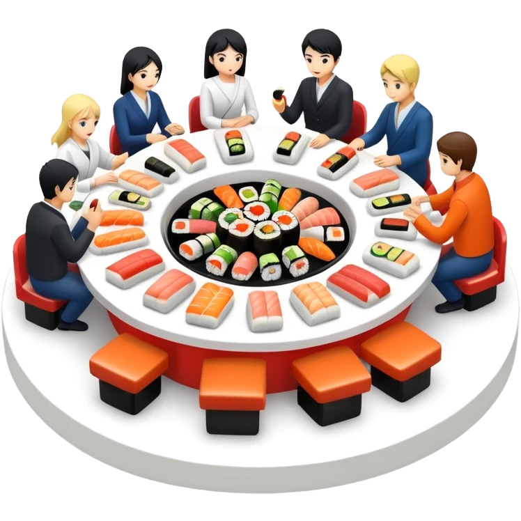 rotating sushi restaurant at restaurant  emoji