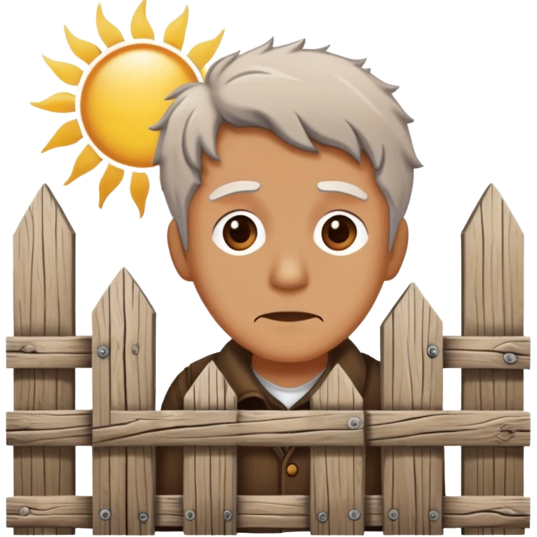A confused person looking at an old fence, representing the Chesterton's Fence principle emoji