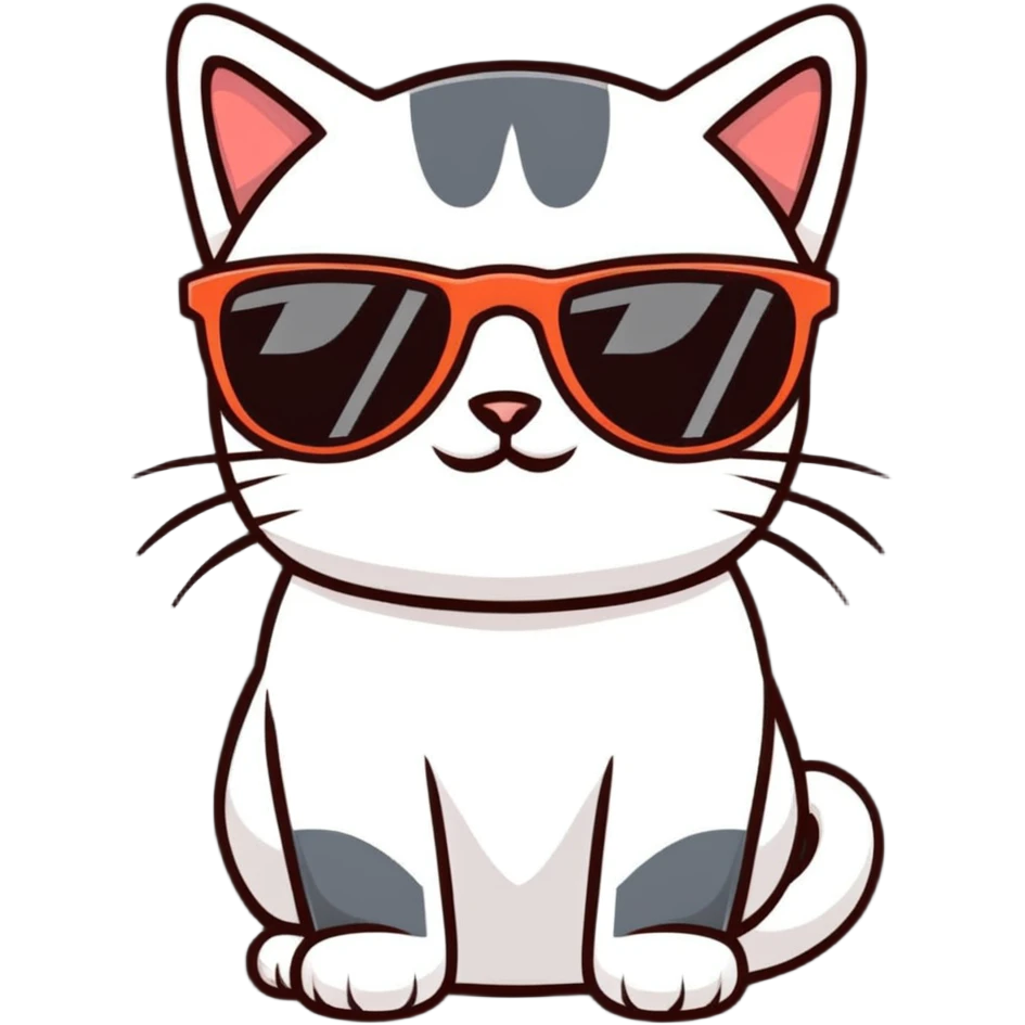 Cat with sunglasses emoji