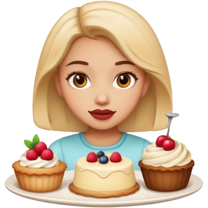 de una chica con postres emoji