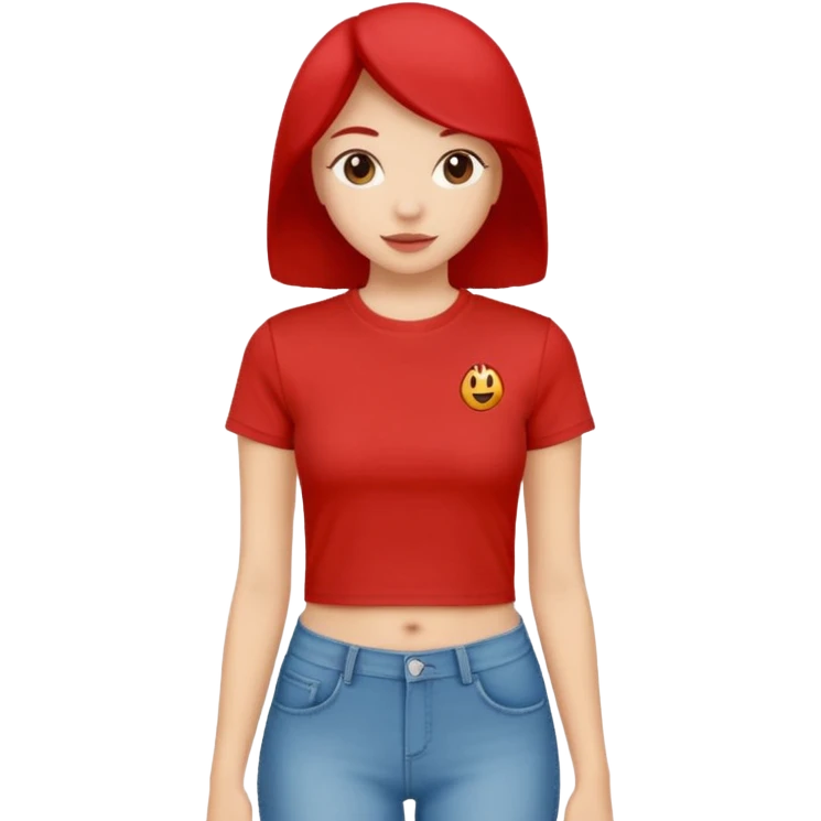 red crop t-shirt emoji
