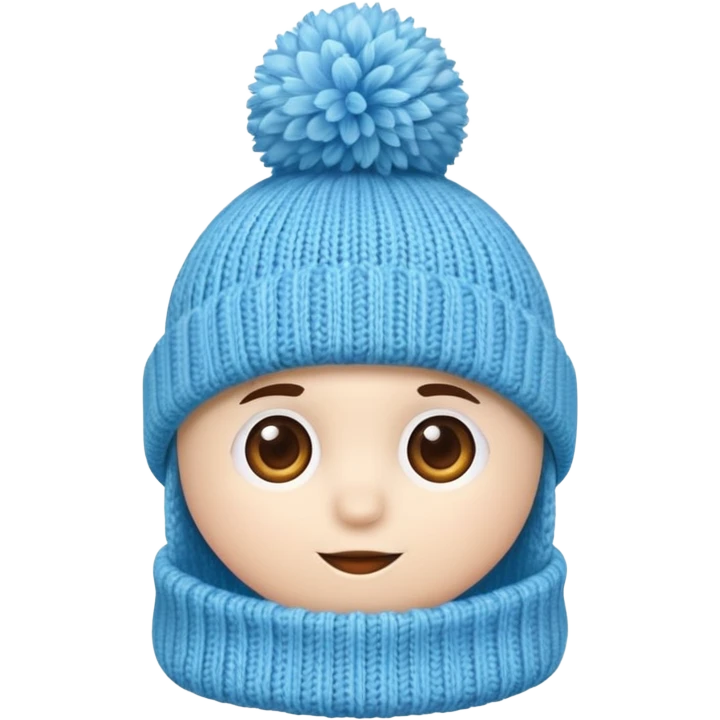 Hat with pompom light Blue emoji