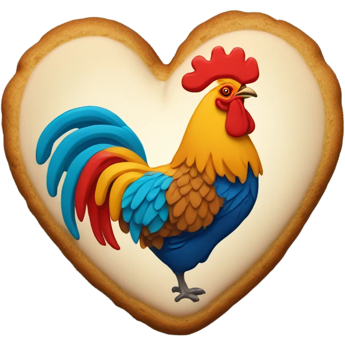 cookie heart with country rooster emoji
