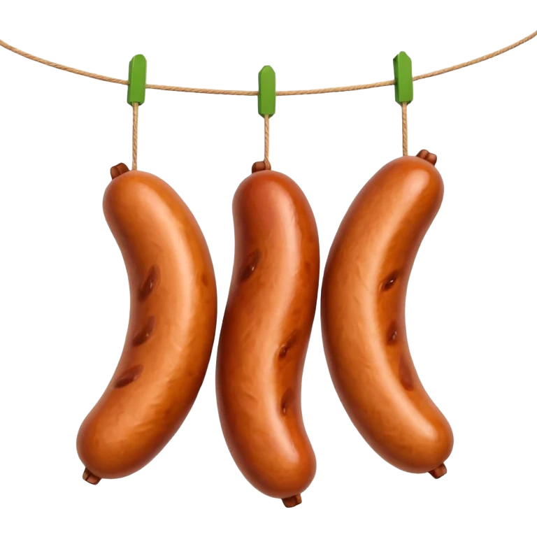 Three sausages on a string.
Apple emoji style emoji