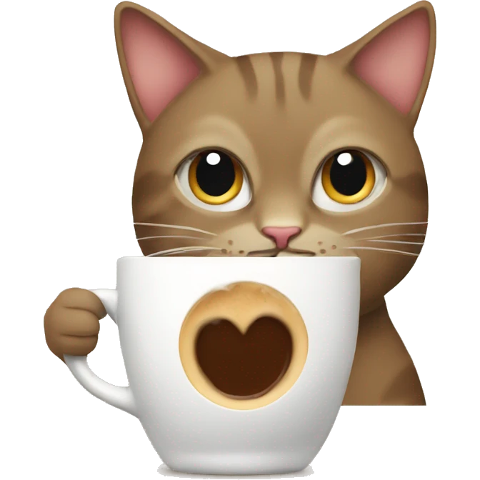 Cat holding coffe emoji