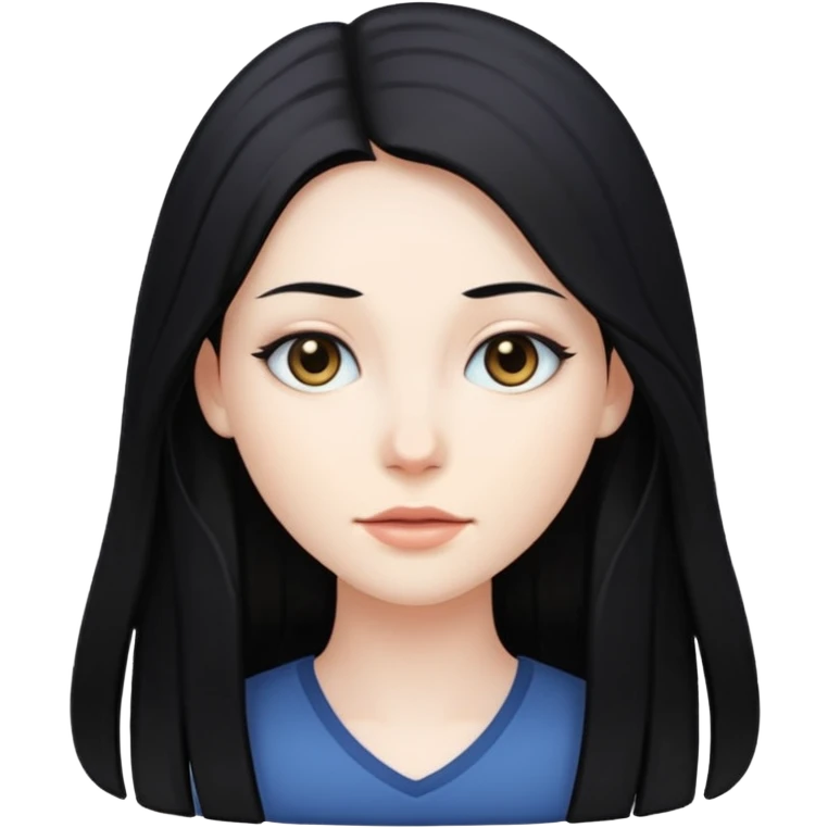 back view, person with sleek long black hair emoji